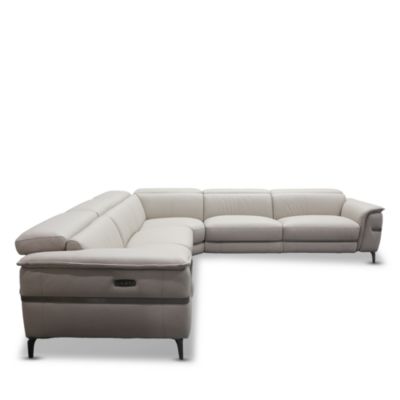 Marino 5 Piece Leather Motion Power Reclining Sectional Sofa