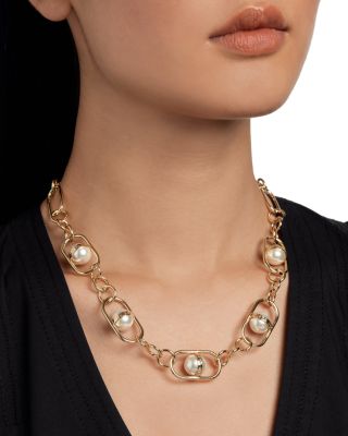 Imitation Pearl Statement Necklace