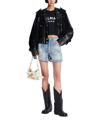  T-Shirt With Balmain Paris Print