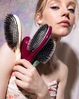 N.03 The Large Essential Softness Gentle Scalp Care Hair Brush - Cherry Red
