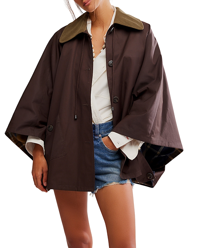 Free People Bailey Button-up Cape In Multi