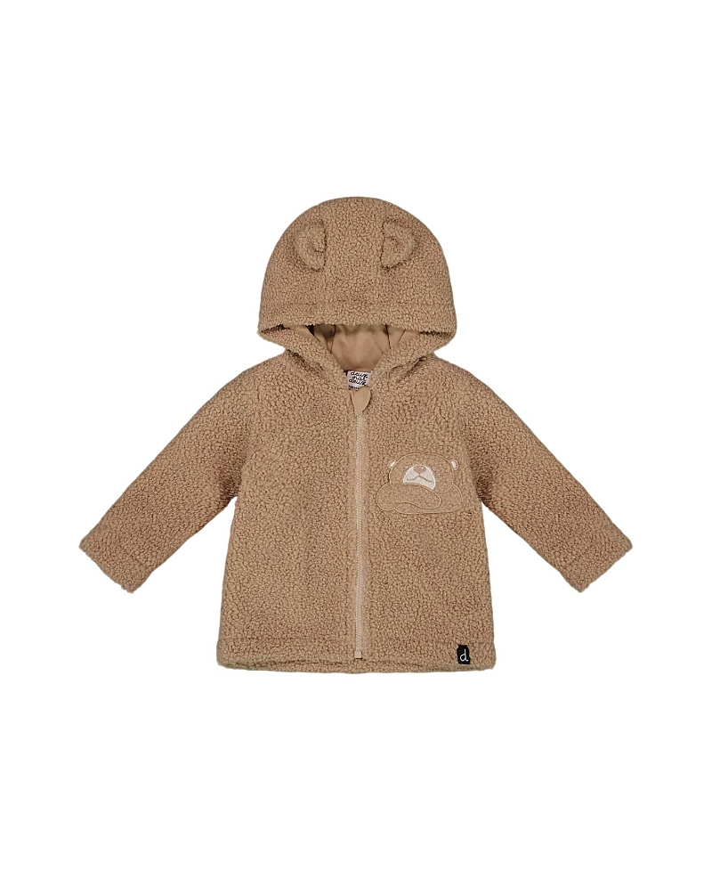Deux Par Deux Boys' Sherpa Bear Hooded Zip Jacket - Baby In Brown