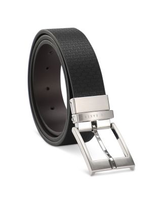 Men's T Embossed Leather Belt