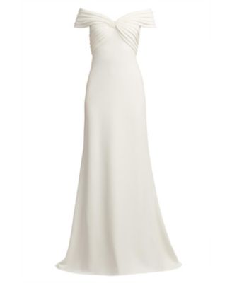 Winslow Pleated V-Back Gown