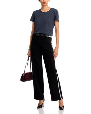 Erika Crystal Embellished High Rise Jeans in Black