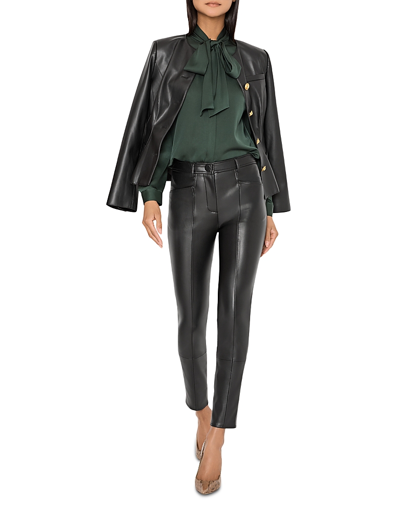 Milly Rue Faux Leather Pants In Black