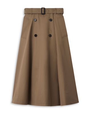 Brenda Gabardine Trench Midi Skirt