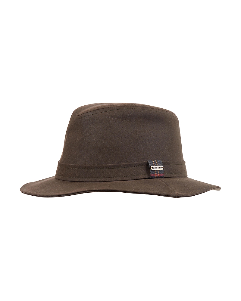 Barbour Vintage Bushman Waxed Cotton Hat In Green