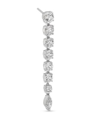 Luxe Collection Certified Lab Grown Diamond Drop Earrings in 14K White Gold, 5.70 tcw