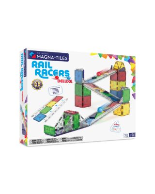 Rail Racers Deluxe Magnetic Construction Set, 90 Piece - Ages 3+