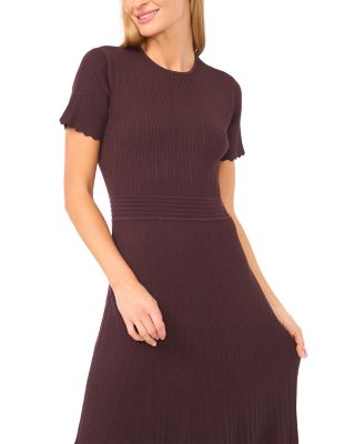 Short Sleeve Crew Neck Midi Dress