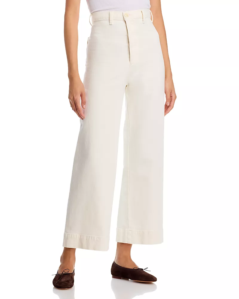 The Great. The Seafair High Rise Ankle Flare Jeans in Vintage Stone
