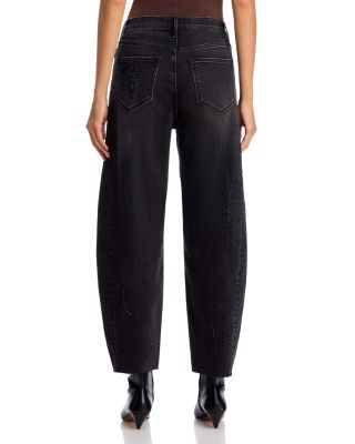 Parker x Jingle High Rise Ankle Barrel Jeans in Black