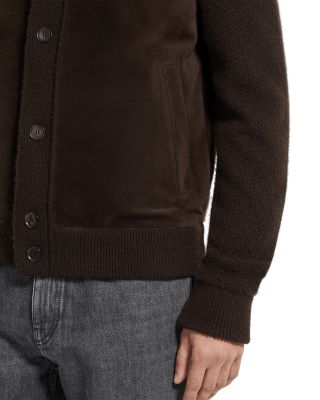 Oasi Cashmere & Suede M&eacute;lange Shirt Jacket