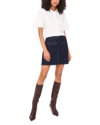 Flutter Sleeve Collar Button Down Shirt