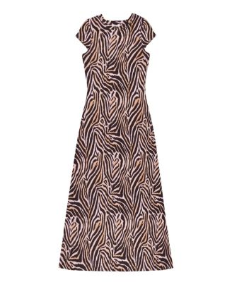Zebra Print Jersey Maxi Dress