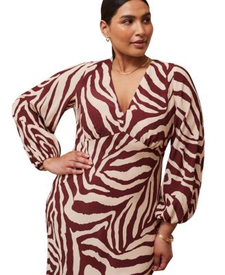 Animal Stripe Long Sleeve Dress