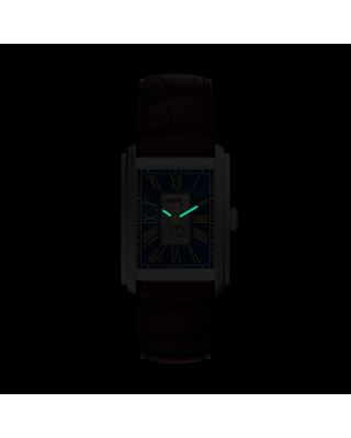 Carraway Automatic Brown Croc-Embossed Leather Watch, 30mm x 42mm