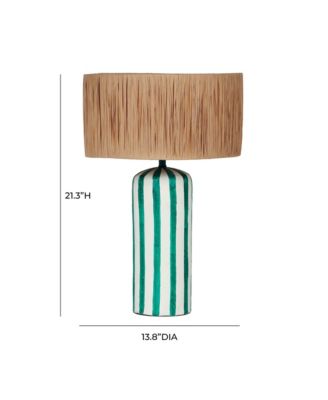  Ravello Striped Papier Mache Table Lamp