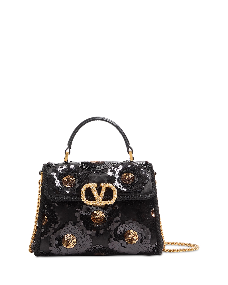 Valentino Garavani Vsling Mini Sequin VLogo Convertible Top Handle Bag