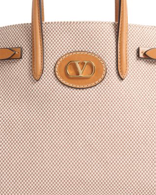 Antibes Small VLogo Canvas Shopping Convertible Tote Bag