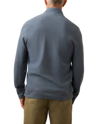 Textured Knit Quarter Zip Sweater