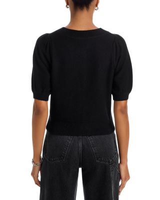 Isla Wool Blend Solid Short Sleeve Cardigan