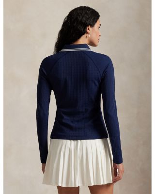 Cable Quarter-Zip Long-Sleeve Polo Shirt