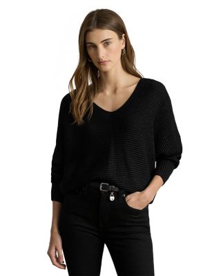 Metallic Rib Knit Dolman Sleeve Sweater