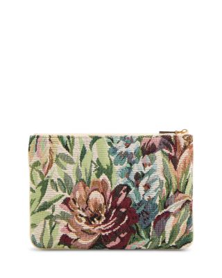 Medium VLogo Floral Jacquard Zip Pouch
