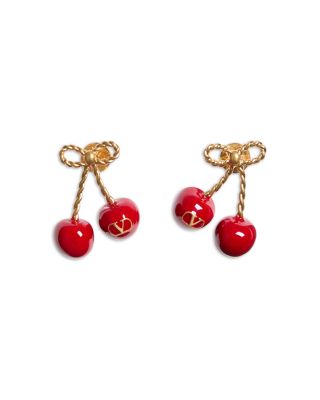 Cherry Drop Earrings, 1.2"L