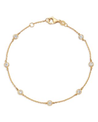 Diamond Bezel Station Bracelet in 14K Gold, 0.5 tcw