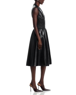 Faux Leather Zippered Dress