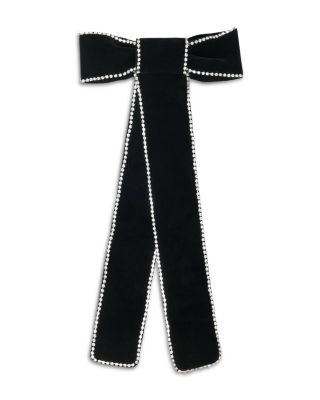 Rhinestone Velvet Bow Hair Barrette