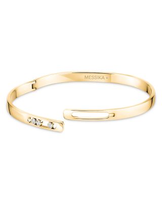 18K Gold Move Noa Diamond Polished Bangle Bracelet, 4.5 mm