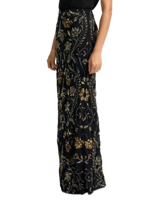 Medina Sequin Floral Maxi Skirt