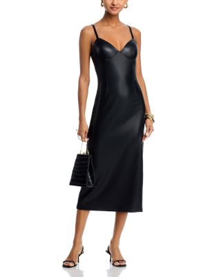 Faux Leather Strap Dress