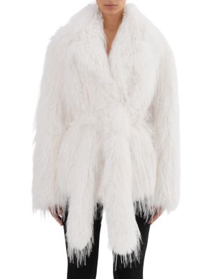 Faux Fur Belted Coat