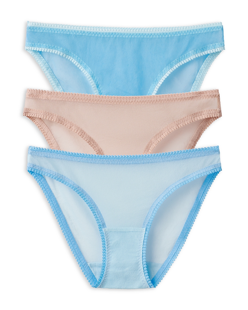 On Gossamer Mesh Hip Bikinis, Set Of 3