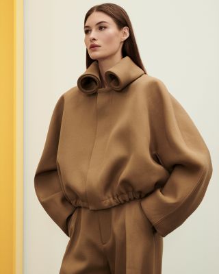 Wool Roll Neck Bomber Jacket