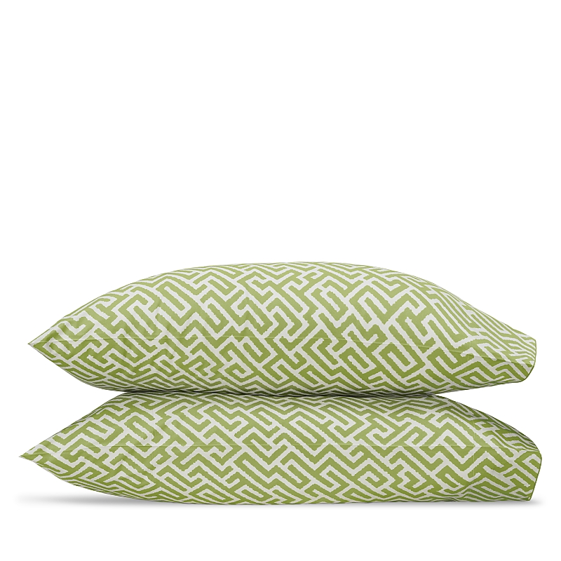 Matouk Gabriel Pillowcases, Standard In Green