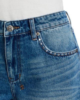 Texas Blue Studded Slouch Shorts