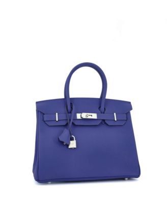  Birkin 30 Handbag Blue Epsom with Palladium Hardware