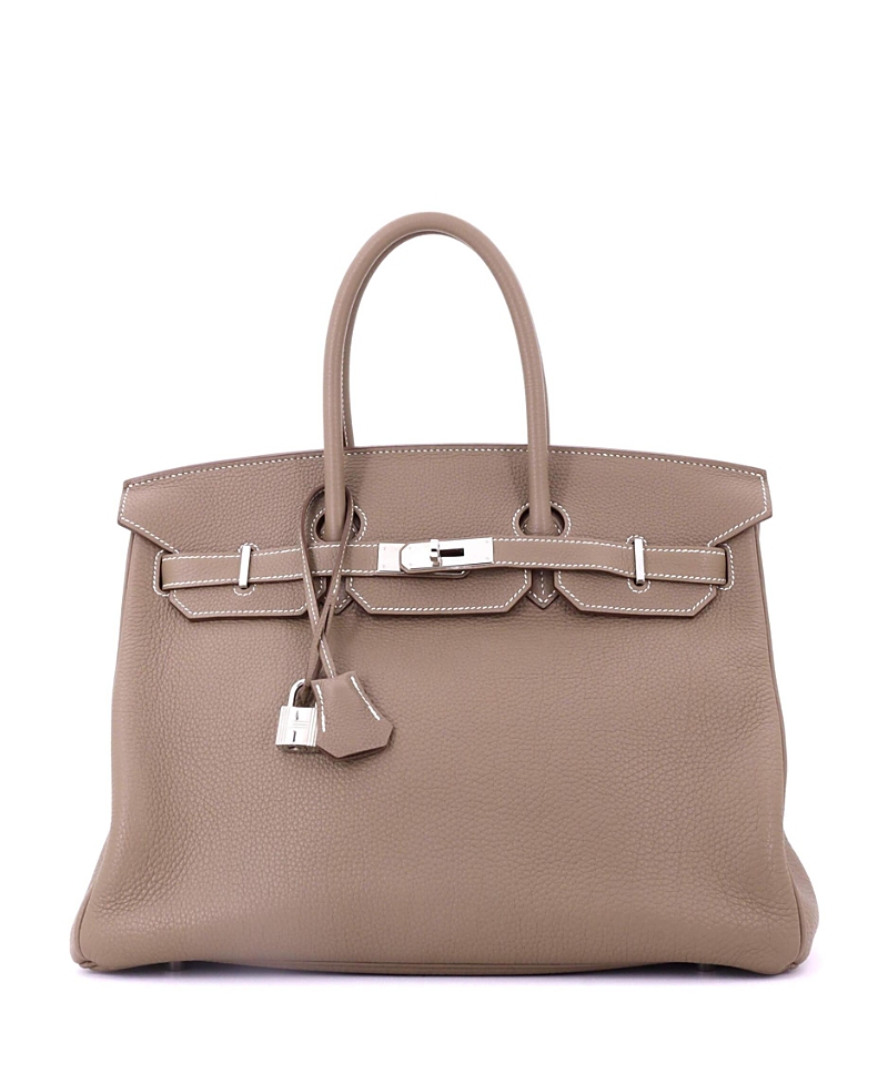 PRE-OWNED HERMES Pre-owned Hermes Birkin 35 Handbag Grey Togo With Palladium Hardware In Brown