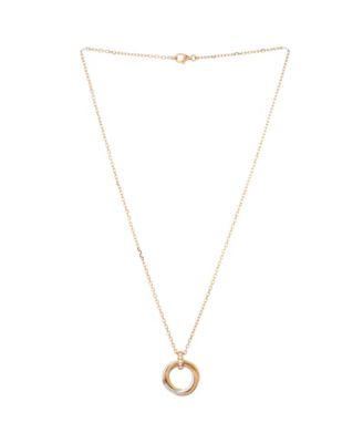  Trinity Pendant Necklace 18K Tricolor Gold and Diamonds, 16.5"
