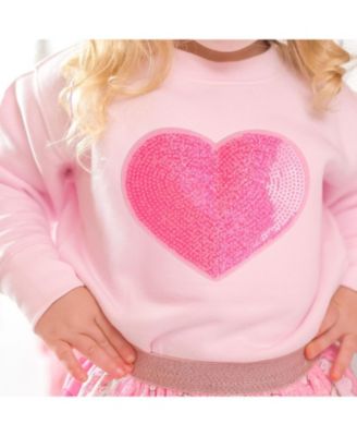  Unisex Heart Sequin Patch Valentine's Day Sweatshirt
