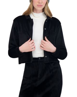 Rib Knit Velour Jacket 