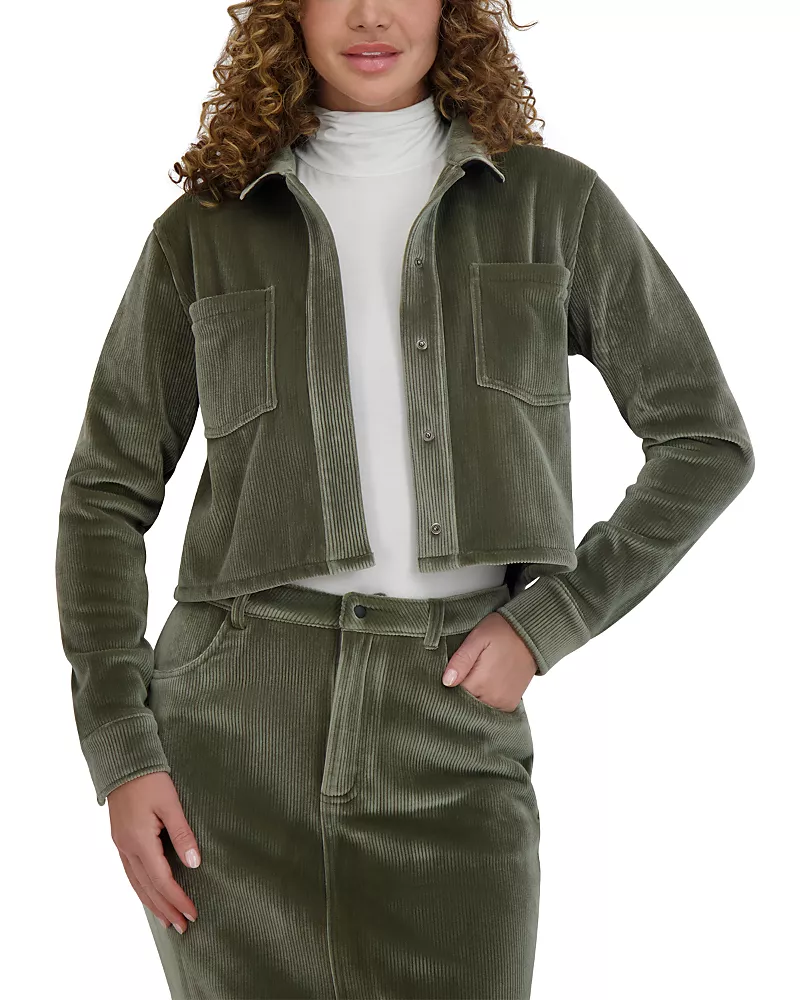 Point Rib Knit Velour Jacket