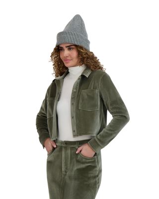 Rib Knit Velour Jacket 