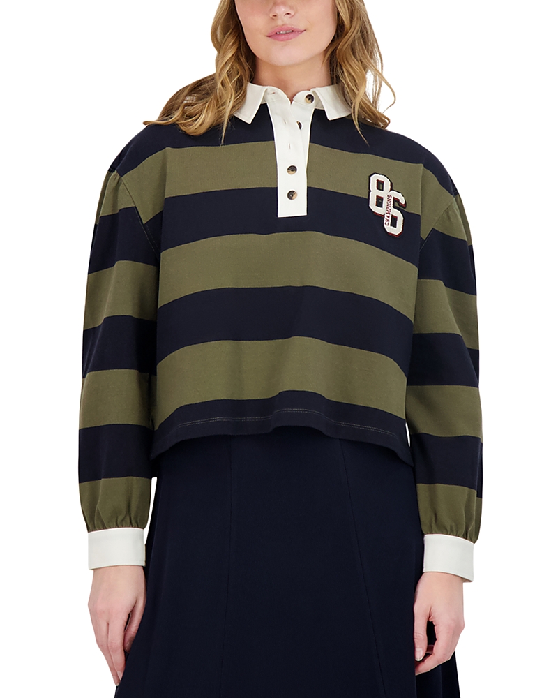 Point Balloon Sleeve Polo Tee In Animal Print